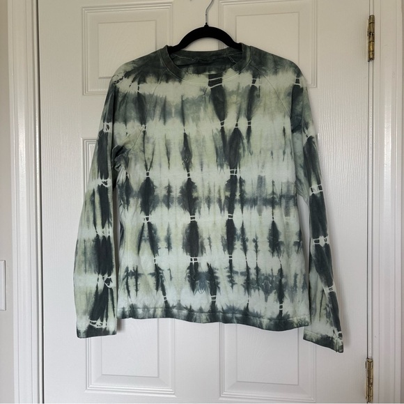 Green Tie Die Long Sleeve Tee Shirt Size Extra Large - Picture 1 of 6